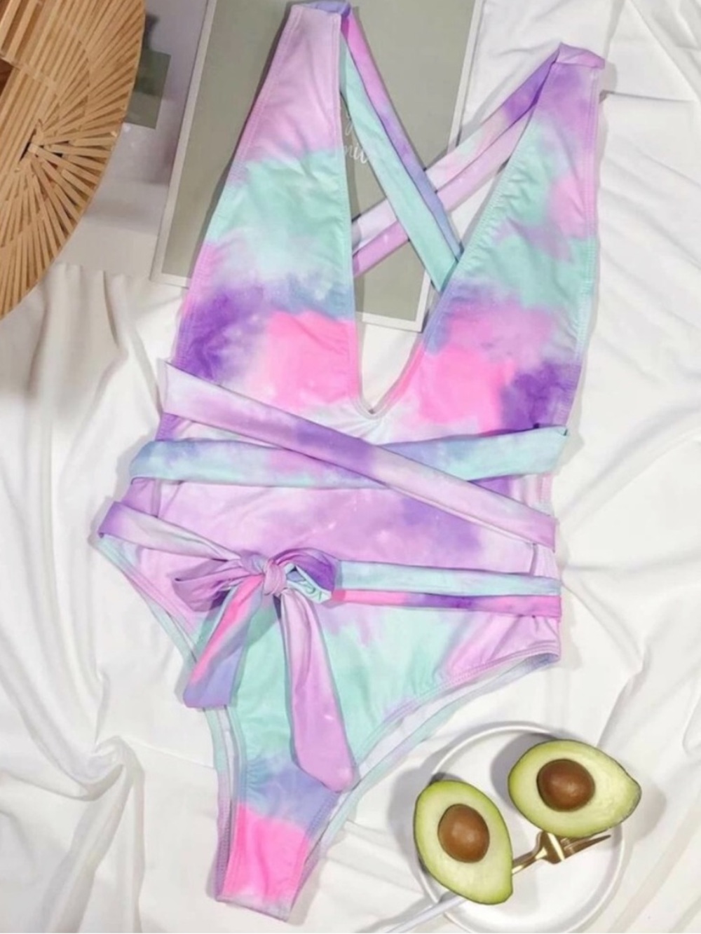 NWOT Tie Dye One Piece Multi-Way Swimsuit - size S - Picture 2 of 15